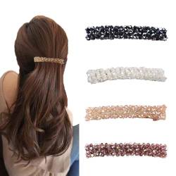 Elegante Strass-Haarspangen, glitzernd, Kristall-Haarspangen, französischer Stil, Braut-Haarnadeln, Haarschmuck für Frauen und Mädchen, zufällige Farbe, 4 Stück von Upstore