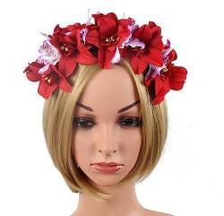 UPSTORE Mexikanische Blumenkrone Stirnband Halloween Haarband Rose Blume Krone Kopfschmuck Floral Haarschmuck für Karneval Cosplay Party Strand Vacaton von Upstore