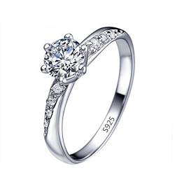 Upxiang Mode Elegante Ring Diamant Intarsien Silber Ring für Frauen Mädchen Schmuck Geschenk von Upxiang