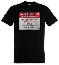 Urban Backwoods Area 51 Vintage Logo Sign Herren T-Shirt Schwarz Größe 4XL von Urban Backwoods