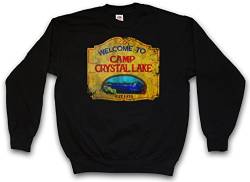Urban Backwoods Camp Crystal Lake Vintage Sign Sweatshirt Pullover Schwarz Größe L von Urban Backwoods