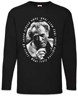 Urban Backwoods Charles Bukowski Portrait Herren Langarm T-Shirt Schwarz Größe S von Urban Backwoods