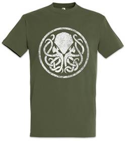 Urban Backwoods Circle Logo Cthulhu Herren T-Shirt Braun Größe M von Urban Backwoods