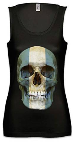 Urban Backwoods Classic Argentina Skull Flag Damen Frauen Tank Top Shirt Schwarz Größe XL von Urban Backwoods