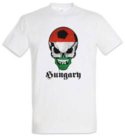 Urban Backwoods Classic Hungary Football Skull Flag Herren T-Shirt Weiß Größe 5XL von Urban Backwoods