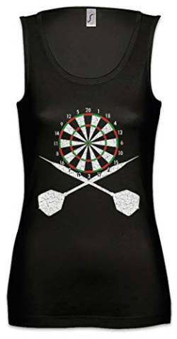 Urban Backwoods Darts Board and Crossed Darts Damen Frauen Tank Top Shirt Schwarz Größe L von Urban Backwoods