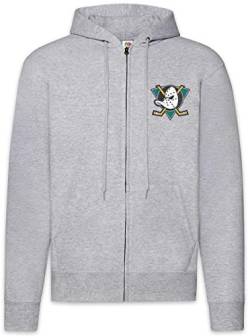 Urban Backwoods Ducks Hockey Herren Zipper Hoodie Kapuzenpullover Grau Größe L von Urban Backwoods