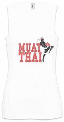 Urban Backwoods Muay Thai Fighter Damen Frauen Tank Top Shirt Weiß Größe S von Urban Backwoods