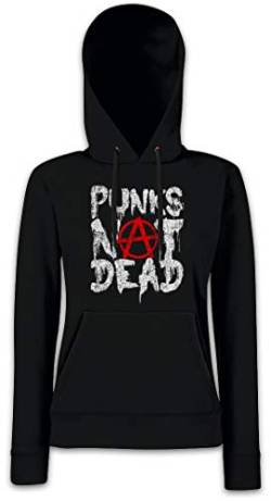 Urban Backwoods Punks Not Dead II Damen Kapuzenpullover Hoodie Schwarz Größe M von Urban Backwoods