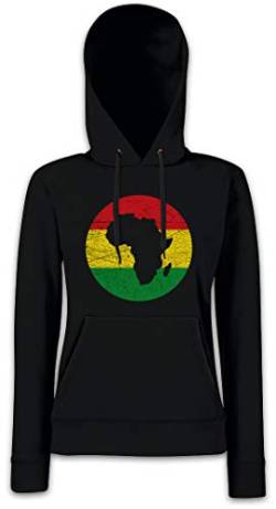 Urban Backwoods Rasta Africa Circle Damen Kapuzenpullover Hoodie Schwarz Größe L von Urban Backwoods