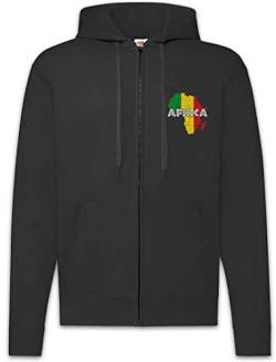 Urban Backwoods Rasta Africa Herren Zipper Hoodie Kapuzenpullover Schwarz Größe XL von Urban Backwoods