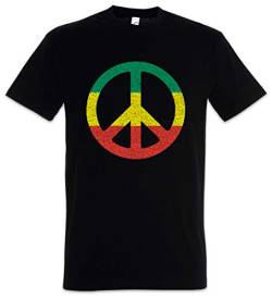 Urban Backwoods Rastafari Peace Sign Herren T-Shirt Schwarz Größe 4XL von Urban Backwoods