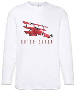 Urban Backwoods Roter Baron Herren Langarm T-Shirt Weiß Größe M von Urban Backwoods