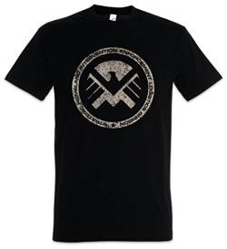 Urban Backwoods S.H.I.E.L.D. Vintage Logo III Herren T-Shirt Schwarz Größe L von Urban Backwoods