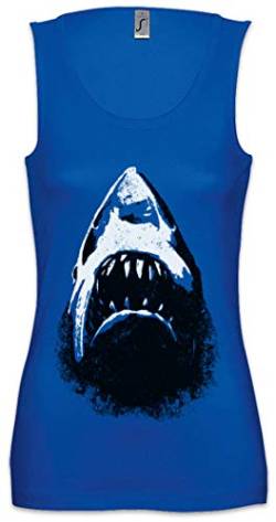 Urban Backwoods Shark Face Damen Frauen Tank Top Shirt Blau Größe S von Urban Backwoods