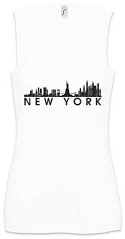 Urban Backwoods Skyline New York Damen Frauen Tank Top Shirt Weiß Größe S von Urban Backwoods