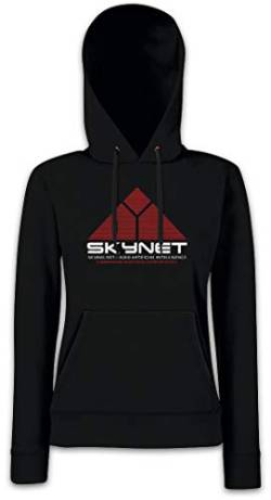 Urban Backwoods Skynet Logo Damen Kapuzenpullover Hoodie Schwarz Größe L von Urban Backwoods