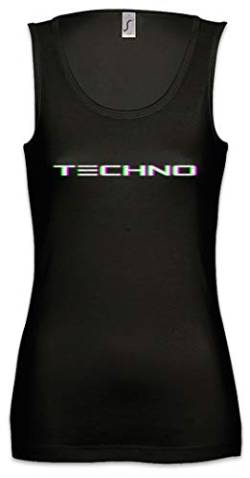 Urban Backwoods Techno Glitch Damen Frauen Tank Top Shirt Schwarz Größe S von Urban Backwoods