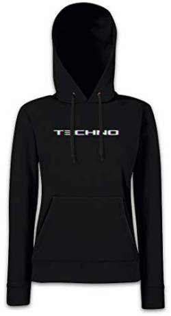 Urban Backwoods Techno Glitch Damen Kapuzenpullover Hoodie Schwarz Größe M von Urban Backwoods