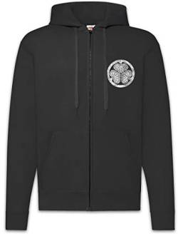 Urban Backwoods Tokugawa Clan Logo Mon Herren Zipper Hoodie Kapuzenpullover Schwarz Größe 2XL von Urban Backwoods