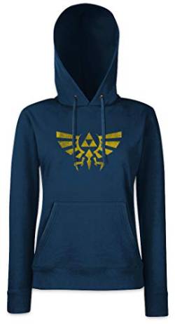 Urban Backwoods Triforce Vintage Logo Damen Kapuzenpullover Hoodie Blau Größe L von Urban Backwoods