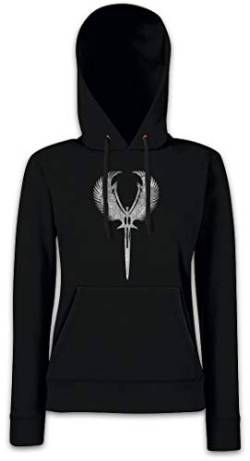 Urban Backwoods Valkyrie Sword Symbol Damen Kapuzenpullover Hoodie Schwarz Größe S von Urban Backwoods