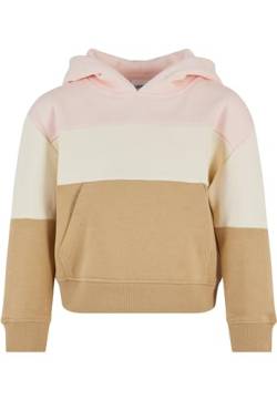 Esprit Girl's Girls Oversized 3-Tone Hoody Sweatshirt, pink/whitesand/unionbeige, 134/140 von Urban Classics