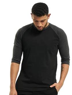 URBAN CLASSICS Herren Regular Fit T-Shirt Contrast 3/4 Sleeve Raglan Tee TB366, Gr. XXXX-Large (Herstellergröße: 4XL), Mehrfarbig (Blk/Cha 445) von Urban Classics