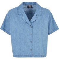 URBAN CLASSICS Klassische Bluse Urban Classics Damen Ladies Light Denim Resort Shirt von Urban Classics