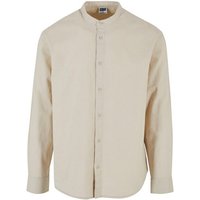 URBAN CLASSICS Langarmhemd Urban Classics Herren Cotton Linen Stand Up Collar Shirt (1-tlg) von Urban Classics