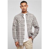 URBAN CLASSICS Langarmhemd Urban Classics Herren Long Oversized Grey Check Shirt (1-tlg) von Urban Classics