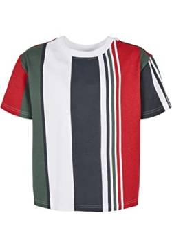 Urban Classics Boy's Boys Heavy Oversized Big AOP Stripe Tee T-Shirt, White/Navy, 134/140 von Urban Classics