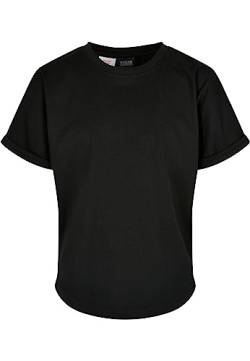 Urban Classics Boy's Boys Long Shaped Turnup Tee T-Shirt, Black, 146/152 von Urban Classics