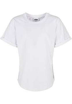 Urban Classics Boy's Boys Long Shaped Turnup Tee T-Shirt, White, 146/152 von Urban Classics