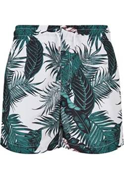 Urban Classics Boy's UCK2679-Boys Pattern Swim Shorts Badehose, Palm Leaves AOP, 134/140 von Urban Classics