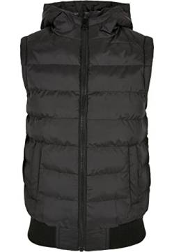 Urban Classics Boy's Boys Small Bubble Hooded Vest Weste, Black/Black, 110/116 von Urban Classics