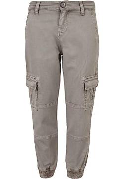 Urban Classics Boy's Boys Washed Cargo Twill Jogging Pants, Grey, 134/140 von Urban Classics