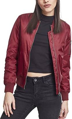 Urban Classics Damen Basic Bomberjacke, Rot (burgund 606), 34 (Herstellergröße: XS) von Urban Classics