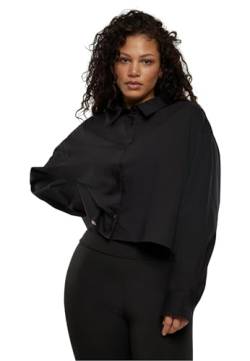 Urban Classics Damen Bluse Ladies Cropped Oversized Blouse Black 5XL von Urban Classics
