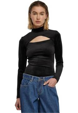 Urban Classics Damen TB6050-Ladies Velvet Cut-Out Turtleneck Body T-Shirt, Black, 3XL von Urban Classics