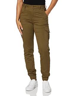 Urban Classics Damen Damer højtaljede cargo bukser Hose, Olive, 27 EU von Urban Classics