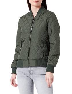 Urban Classics Damen Diamond Quilt Nylon Jacket Jacke, Olive, M von Urban Classics