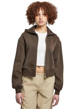 Urban Classics Damen Jacke Ladies Short Oversized Zip Jacket Brown L von Urban Classics