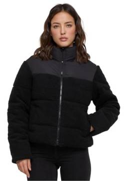 Urban Classics Damen TB6147-Ladies Short Sherpa Mix Puffer Jacket Jacke, Black/Black, M von Urban Classics