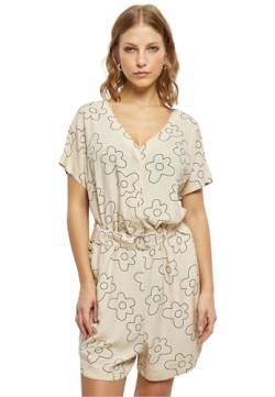 Urban Classics Damen TB4096-Ladies Short Viscose Belt Jumpsuit T-Shirt, softseagrassflower, 4XL von Urban Classics