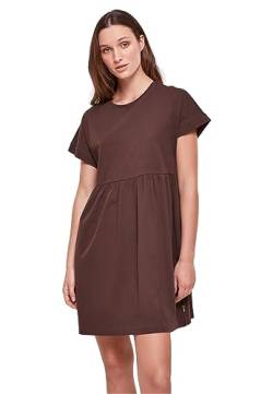 Urban Classics Damen Kleid Ladies Organic Empire Valance Tee Dress, Volantkleid für Frauen, Loose Fit, brown, XS von Urban Classics