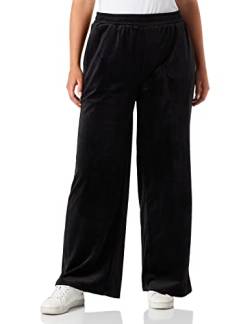 Urban Classics Damen Kvinders højtaljede lige fløjl sweatpants Trainingshose, Schwarz, L EU von Urban Classics