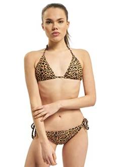 Urban Classics Damen Ladies Animal Bikini-Set, Mehrfarbig (Leo 01720), 40 (Herstellergröße: L) von Urban Classics