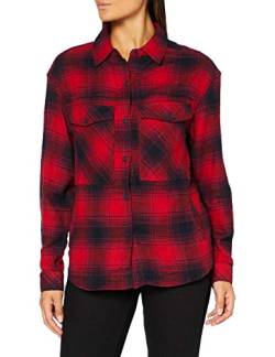 Urban Classics Damen Ladies Check Overshirt Hemd, darkblue/red, XL von Urban Classics