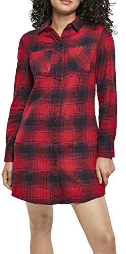 Urban Classics Damen Ladies Check Shirt Dress Kleid, darkblue/red, XL von Urban Classics